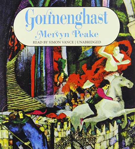 Cover of an Overlook Press paperback edition of Gormenghast by Mervyn Peake, featuring a gothic castle illustration in ink.