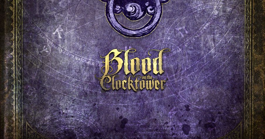 Box art for Blood on the Clocktower, showing a gothic clocktower against a dark red sky.